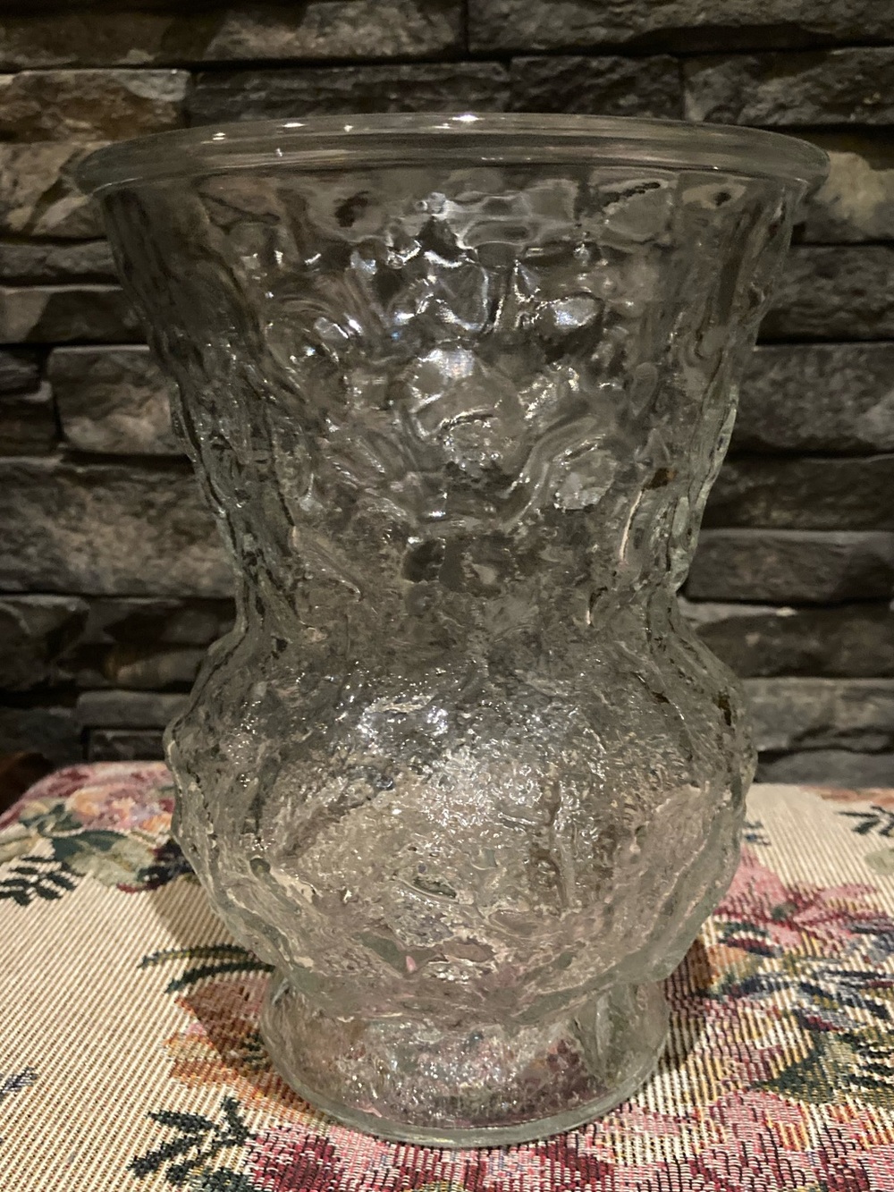 Textured Clear Glass Vase